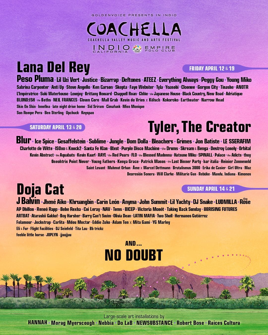 coachella 2024 Line Up, No Doubt