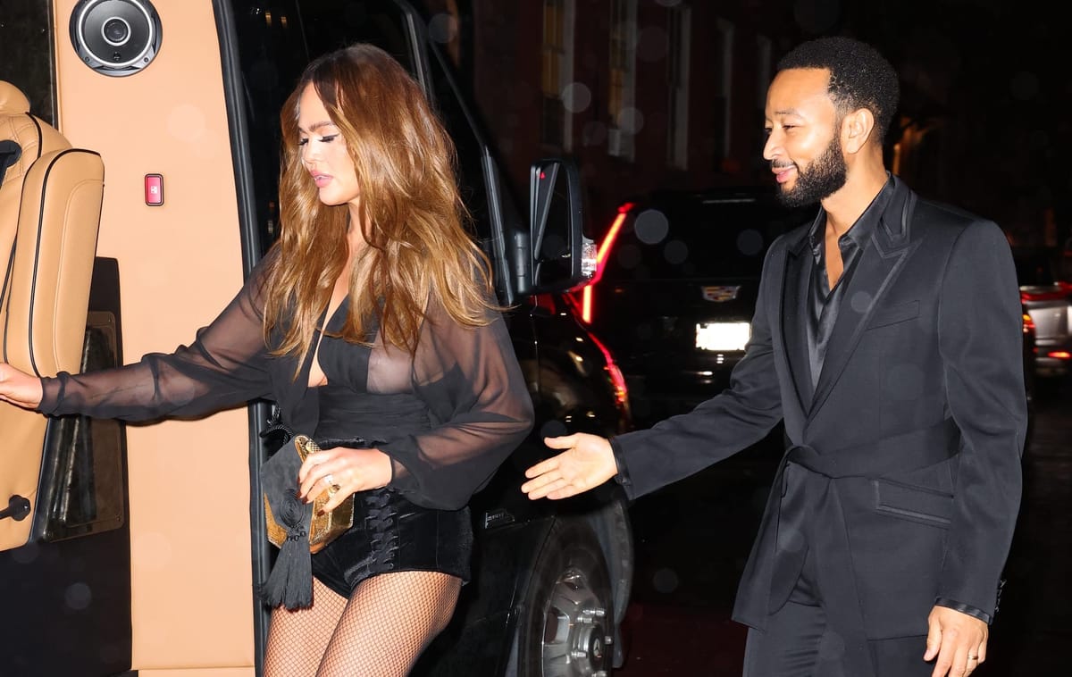 Chrissy Teigen rocks 'no pants' trend in New York City during the winter